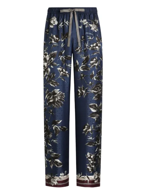 Dolce & Gabbana floral-print drawstring trousers Blue GVRMATHI10P
