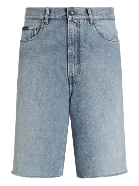 Dolce & Gabbana raw-cut logo denim shorts Blue GP1T2DG8NU7