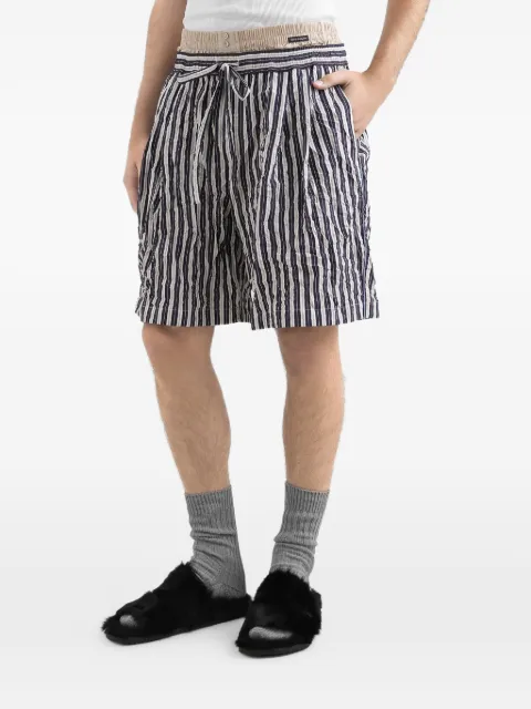 Dolce & Gabbana crinkled striped fabric bermuda shorts Blue GP18FTFBMFU