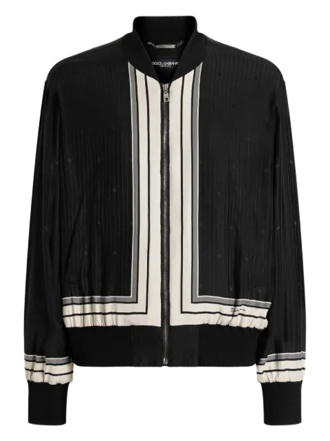Dolce & Gabbana striped zip jacket Black G9BCRTHI11T