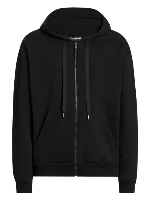 Dolce & Gabbana zip appliqué hoodie Black G9AIYZHU7VX