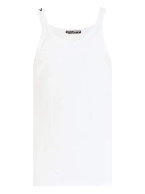Dolce & Gabbana distressed jersey tank top White G8TO4TG7PYW