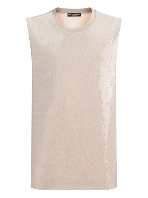 Dolce & Gabbana sequin sleeveless tank Neutrals G8TJ9TFLSIM