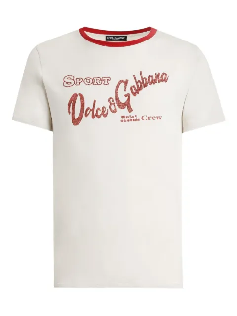 Dolce & Gabbana cotton t-shirt with print Black G8TI9TG7POX