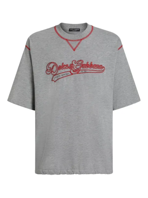 Dolce & Gabbana embroidered T-shirt Grey G8TI8ZG7PON