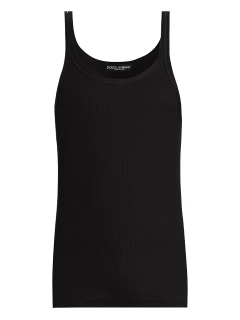 Dolce & Gabbana ribbed tank top Black G8SY5TFU7AV