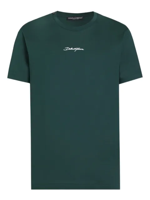Dolce & Gabbana embroidered T-shirt Green G8RN8ZG7P0C