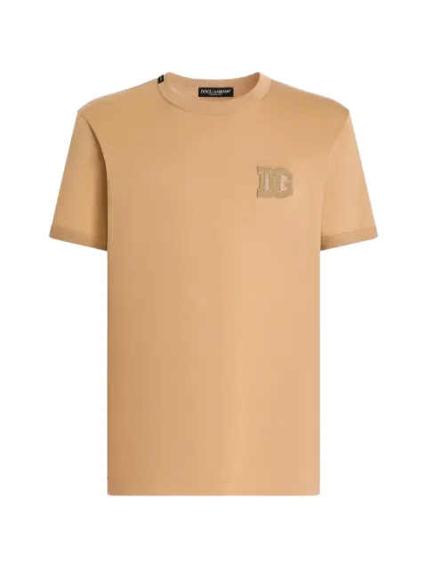 Dolce & Gabbana cotton T-shirt with patch Neutrals G8PV1ZG7P3N