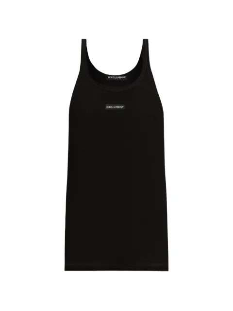 Dolce & Gabbana cotton tank top with print Black G8PA8TG7P3I
