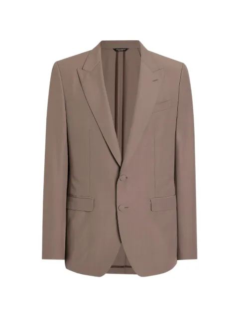 Dolce & Gabbana single-breasted wool poplin jacket Brown G2NW0THU2BN