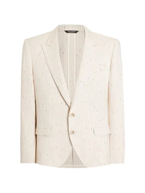 Dolce & Gabbana single breasted pinstriped finish jacket Neutrals G2NW0TFBMFW