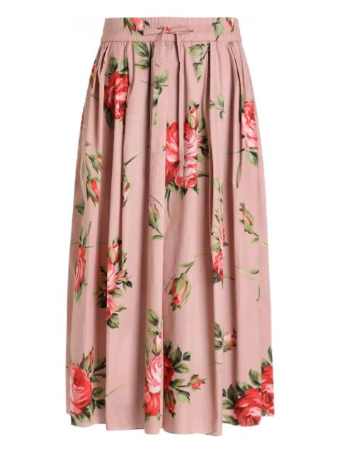 Dolce & Gabbana floral print drawstring skirt Pink F4DC7THS5UT