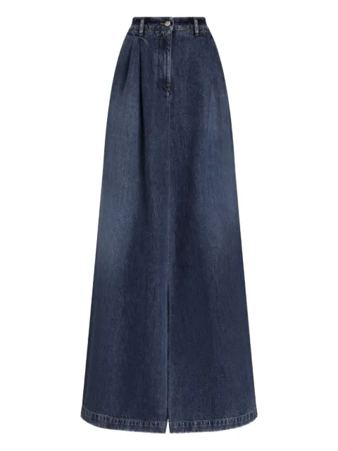 Dolce & Gabbana pleated slit maxi skirt Blue F4DC4DG8OB3