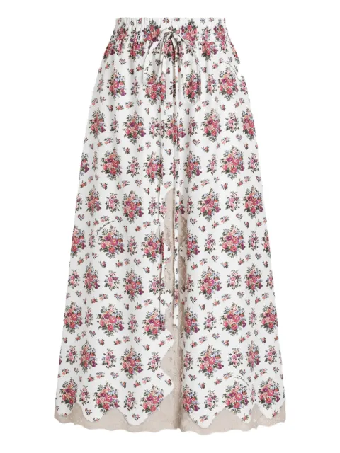 Dolce & Gabbana midi floral lace skirt White F4DBCTIS10G