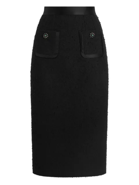 Dolce & Gabbana pocket button-embellished midi skirt Black F4DB9ZHUMWJ