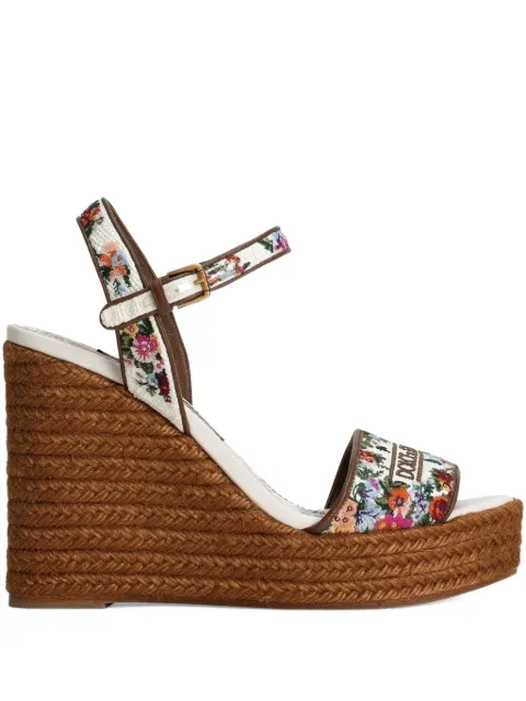 Dolce & Gabbana nappa leather weDGe sandals White CZ0318A6483