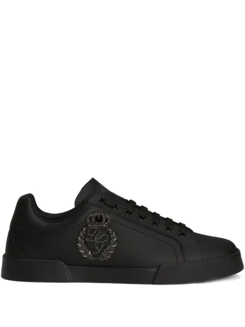 Dolce & Gabbana Portofino light strobel calfskin sneakers Black CS2330A0141