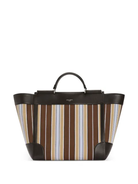 Dolce & Gabbana Sicily jacquard fabric tote bag Brown BM2448B0379