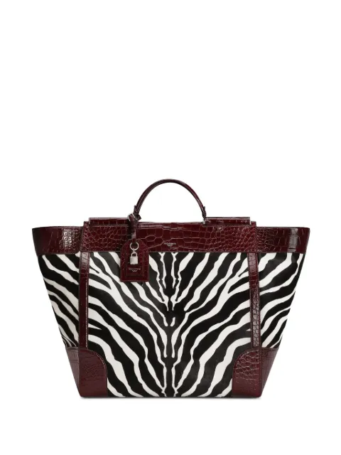 Dolce & Gabbana Sicily pony and polished alligator handbag White BM2478B2X30