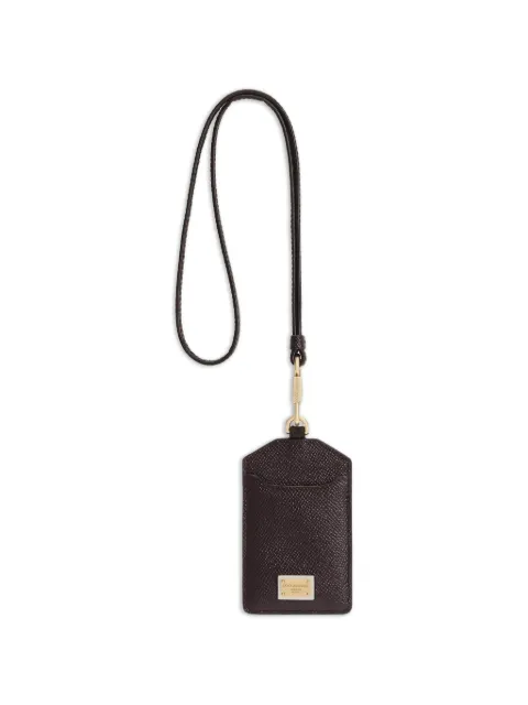 Dolce & Gabbana Dauphine calfskin keychain with plate Red BI3471A1001