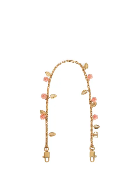 Dolce & Gabbana metal shoulder strap with roses Gold BI3464A0213