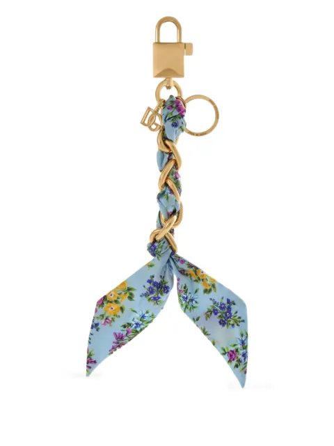 Dolce & Gabbana floral-print chain keyring Blue BI3461A0241