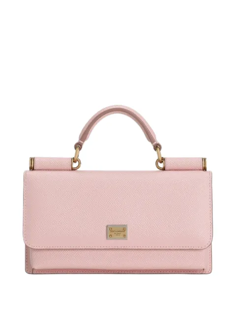 Dolce & Gabbana Dauphine-print calfskin mini bag Pink BI3280A1001