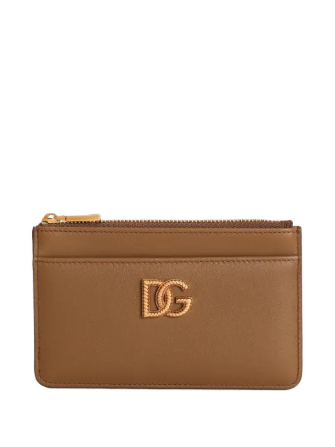 Dolce & Gabbana calfskin card holder with DG logo Brown BI1261AK274