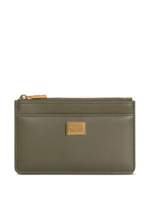Dolce & Gabbana Plongé calfskin card holder Green BI1261A9S25