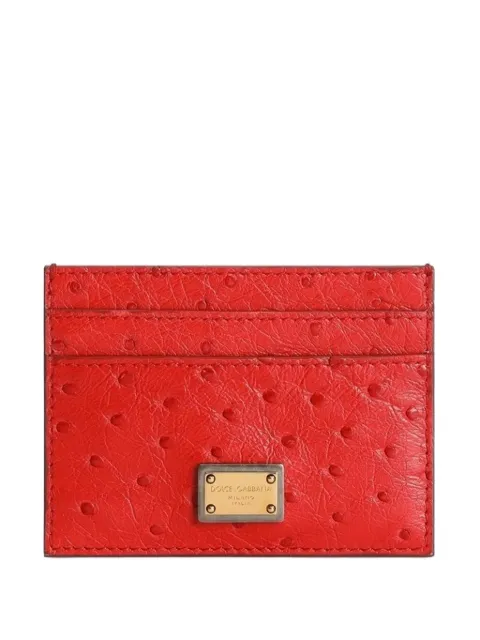 Dolce & Gabbana textured logo-plaque cardholder Red BI0330A8G31