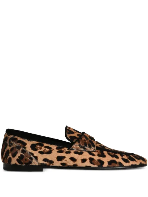 Dolce & Gabbana leopard-print loafers Brown A50754A0086