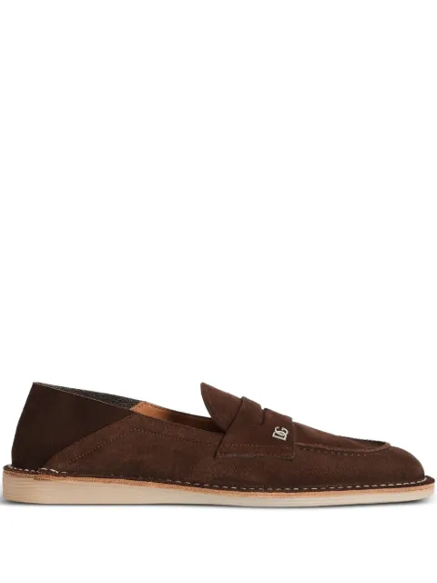 Dolce & Gabbana split calfskin slippers Brown A50739AS707