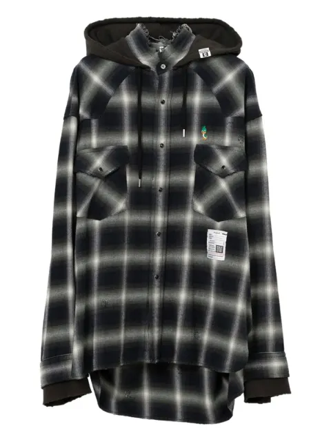 Maison MIHARA YASUHIRO hooded checked shirt Green J15SH182