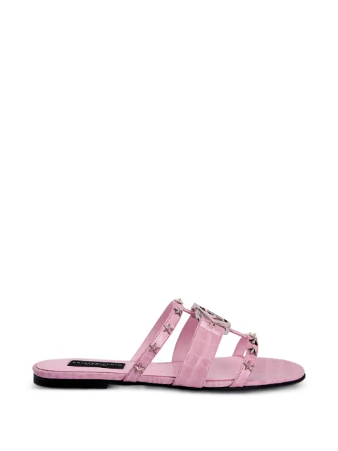Philipp Plein cocco print sandals Pink SAFSWSA0764PLE010N