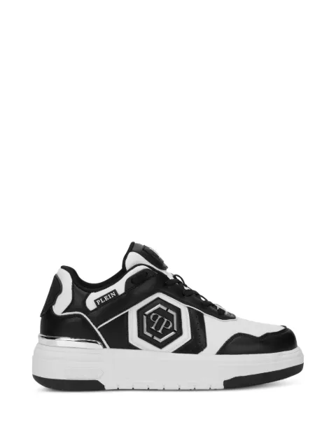 Philipp Plein logo-plaque panelled sneakers White SAFSUSC0925PTE003N