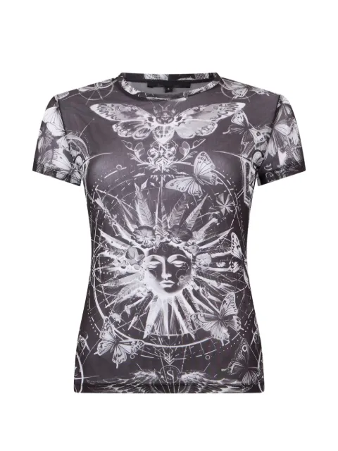 Philipp Plein tulle butterfly-print T-shirt Black SAFCWTK3879PTE003N