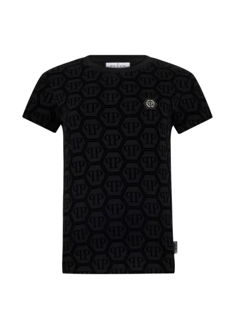 Philipp Plein jacquard monogram T-shirt Black SAFCWTK3841PJY002N