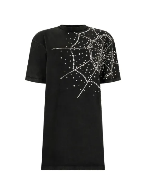 Philipp Plein spiderweb-strass T-shirt dress Black SAFCWTG0682PJY002N