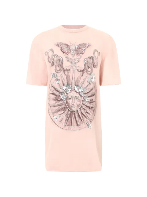 Philipp Plein mini open-back butterfly-motif tattoo dress Pink SAFCWTG0679PTE004N
