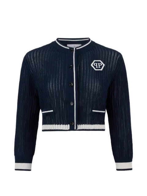 Philipp Plein long-sleeve buttoned cardigan Blue SAFCWKQ0167PKN002N