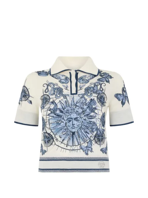 Philipp Plein graphic-print polo shirt Neutrals SAFCWKK0303PKN002N