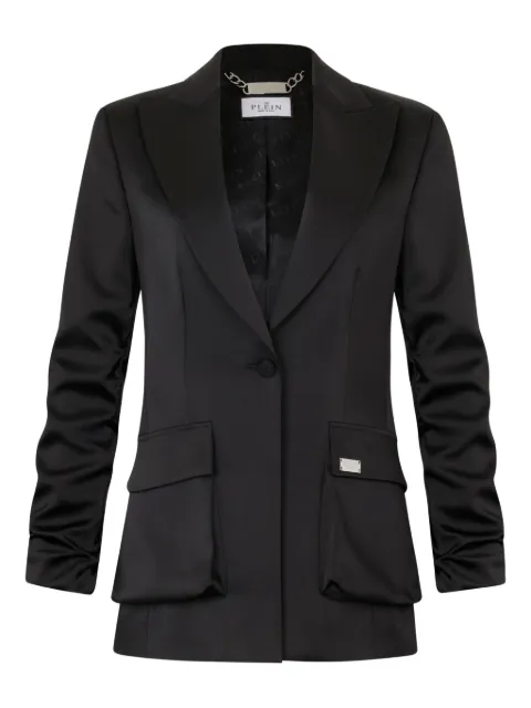 Philipp Plein satin cargo fit blazer Black SAFCWRF0789PTE003N