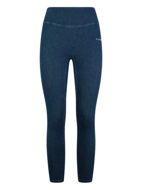 Plein Sport logo-print leggings Blue SAFCWJT2235STE003N
