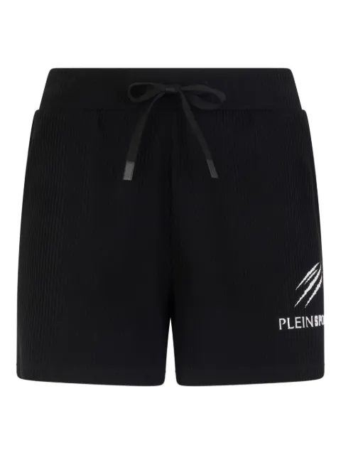 Plein Sport ribbed lettering shorts Black SAFCWJT2221STE003N