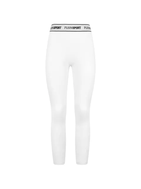 Plein Sport logo elastic leggings White SAFCWJT2215STE003N
