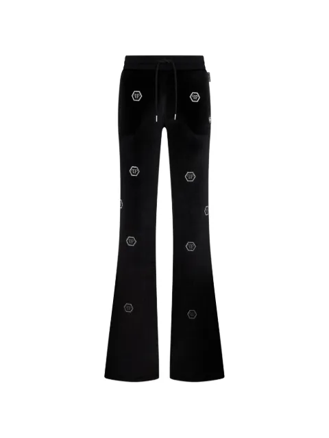 Philipp Plein monogram-embellished track pants Black SAFCWJT2168PTE003N