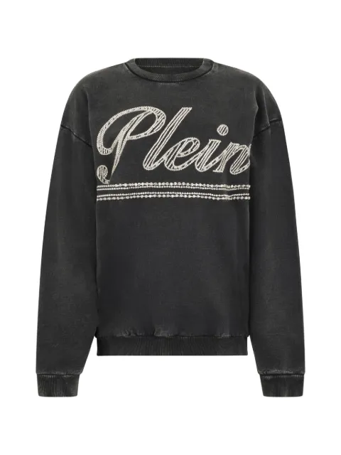 Philipp Plein strass signature sweatshirt Black SAFCWJO1092PTE004N