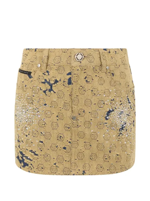 Philipp Plein Jacquard mini skirt Neutrals SAFCWDV0242PDE004N