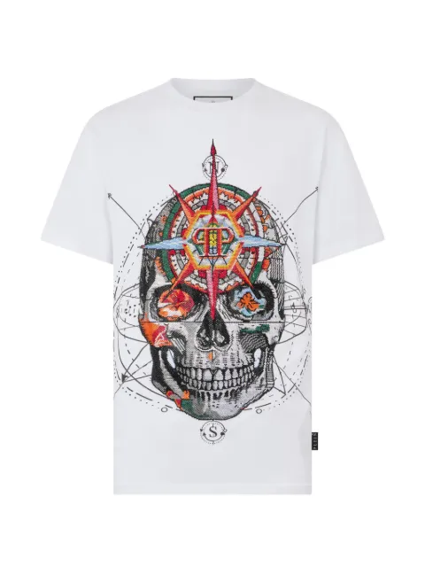Philipp Plein skull-graphic T-shirt White SAFCMTK8867PJY002N