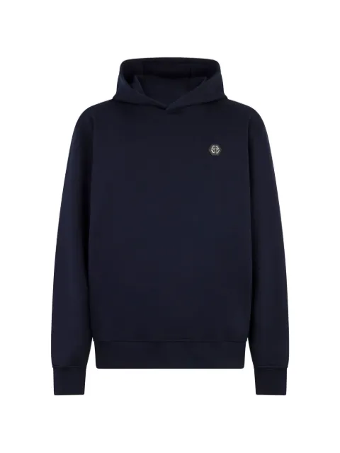 Philipp Plein logo-detail hoodie Blue SAFCMJB3929PTE180N